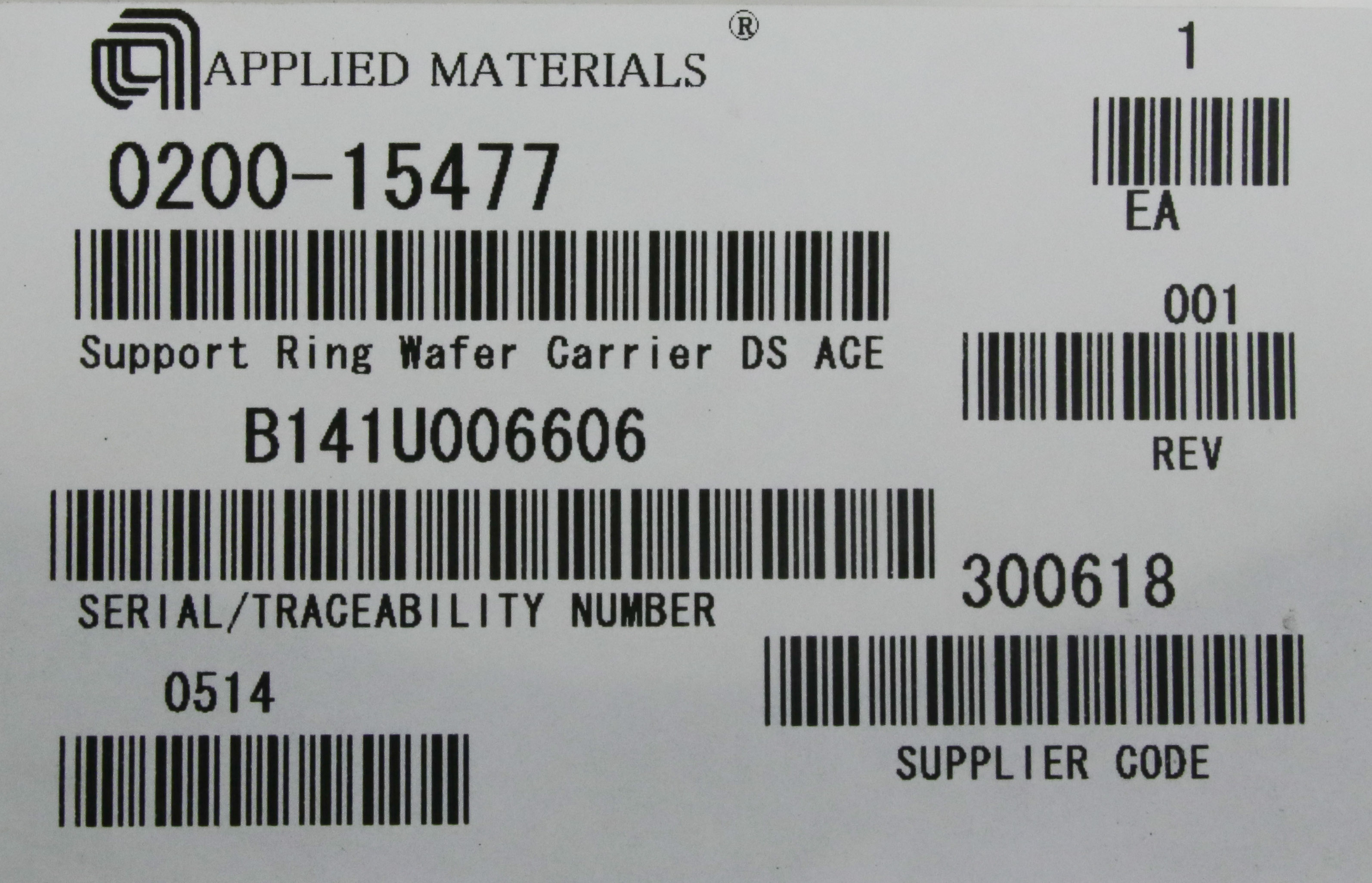 売却済み 11231 APPLIED MATERIALS SUPPORT RING WAFER CARRIER DS ACE 0200